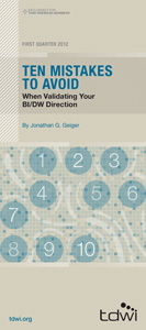 Ten Mistakes to Avoid When Validating Your BI DW Direction