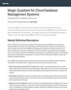 2024 Gartner Magic Quadrant for Cloud Database Management Systems TDWI