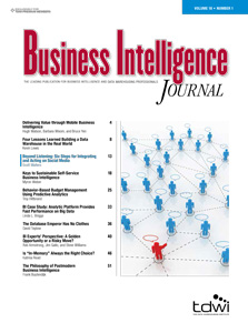 TDWI Business Intelligence Journal, Volume 18, Number 1