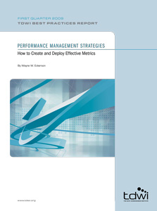 TDWI Best Practices Report Q1 2009