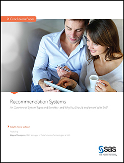 SAS recommendation engine white paper cover image